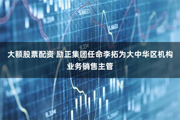 大额股票配资 励正集团任命李拓为大中华区机构业务销售主管