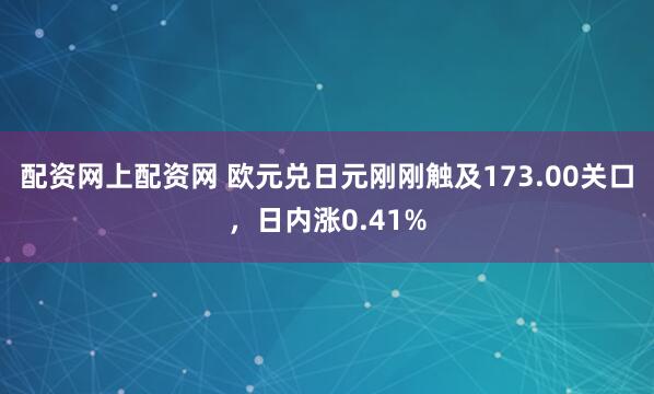 配资网上配资网 欧元兑日元刚刚触及173.00关口，日内涨0.41%